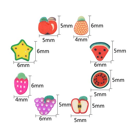 CCINEE 4000PCS 3D Fruit Nail Slices & Polymer Clay Slime Charms