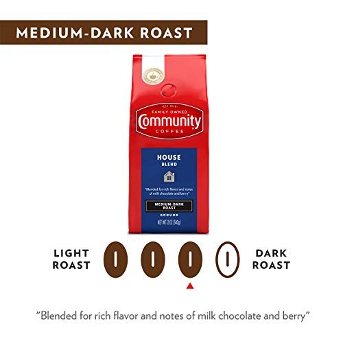 Community Coffee House Blend Ground Coffee, Medium-Dark Roast, 12 Ounce Bag