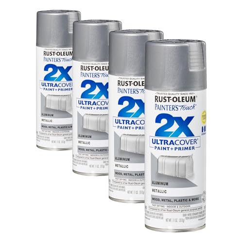 Rust-Oleum Painter's Touch 2X Spray Paint, Metallic Aluminum, 11 oz (Pack of 4)