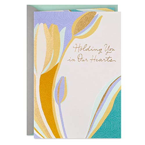 Hallmark Sympathy Card Holding You In Our Hearts 5 x 7.2 inches – Heartfelt Condolence Note