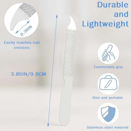 Ceemiaa 15PCS Stainless Steel Nail Files Set - Double-Sided Metal Buffers