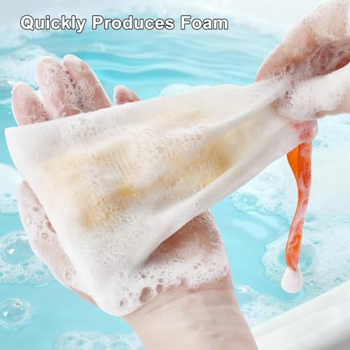 Fiwimtu 10PCS Exfoliating Soap Saver Bag - Mesh Soap Pouch with Drawstring