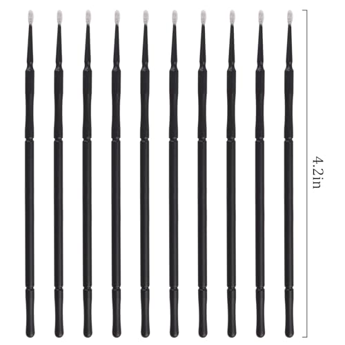 Mekupeu 100Pcs Disposable Micro Applicator Brushes for Eyelash Extensions and Makeup