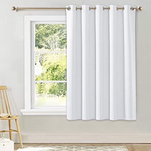 NICETOWN White Window Curtain, 70"W x 63"L Grommet Panel for Bedroom