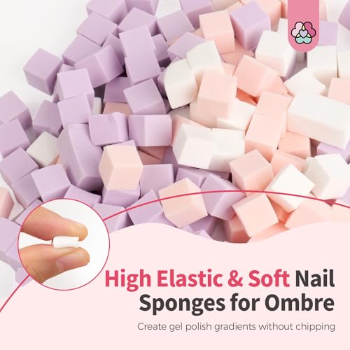 SAVILAND Nail Sponges for Ombre with Grabbing Pen and Storage Box