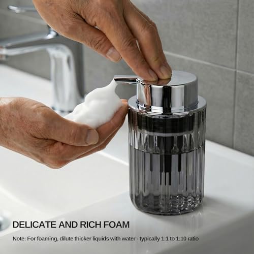 LuxFlowing Foaming Hand Soap Dispenser - Grey Pump for Kitchen & Bathroom