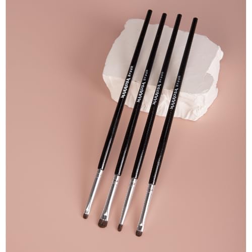 MARROSA Small Eyeshadow & Eyeliner Makeup Brushes Set with Natural Pony Hair