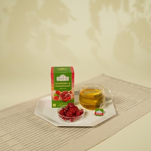 Ahmad Tea Raspberry & Pomegranate Green Tea - 20 Tagged Tea Bags