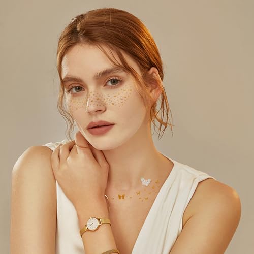 KWOLYKIM Glitter Freckles Face Tattoo & Gemstone Stickers Set