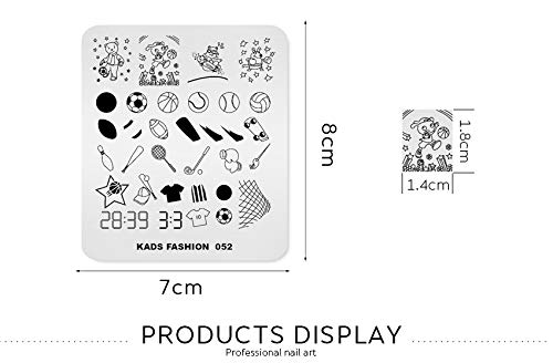 Rolabling Sport Theme Nail Stamping Plate - Football & Basketball