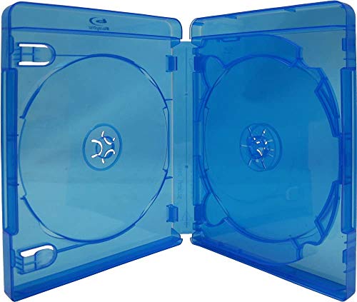 Quad Blu-Ray DVD Cases - 4 Disc Capacity, 21mm Thick, Blue