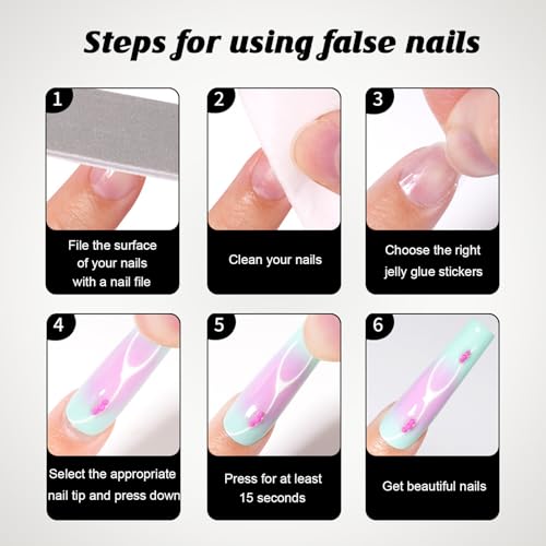 GCSQW Halloween Long Square Press On Nails Matte Blood Drop & Spider Web Fake Nails