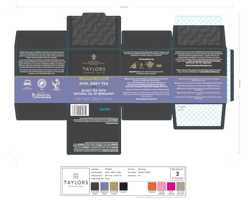 Taylors of Harrogate Earl Grey Loose Leaf Tea, 4.41 oz - Premium Black Tea with Bergamot