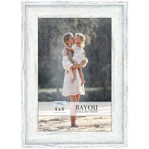 Icona Bay Cape Cod 4x6 Picture Frame - Cloudy White Coastal Photo Frame