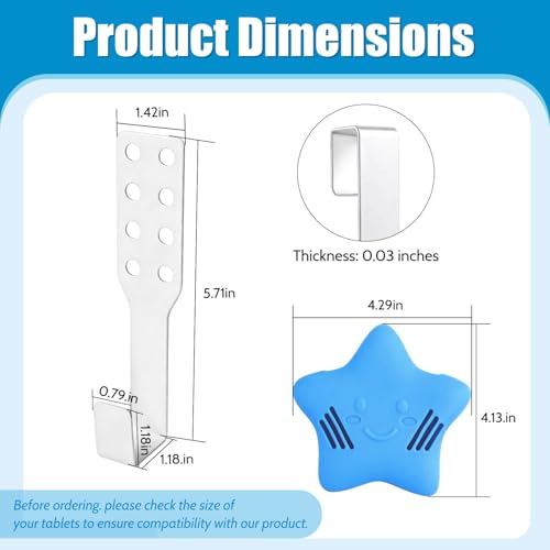 Blue Adjustable Toilet Tank Tablet Holder Caddy - Pack of 2