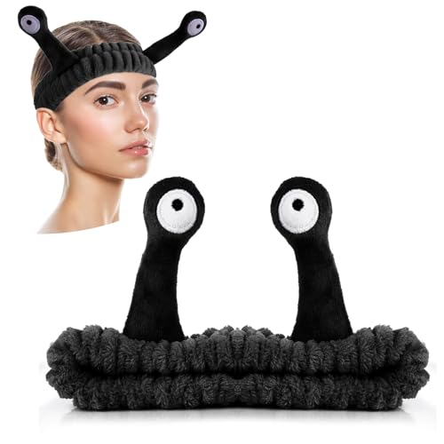 FAIRY CORA Snail Spa Headband, Soft Coral Fleece Face Wash Headband for Makeup