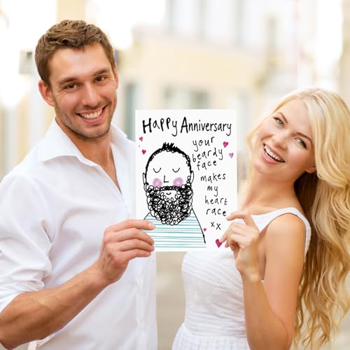 Funny Beard Anniversary Card for Husband or Boyfriend