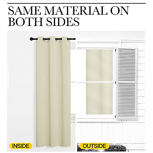 NICETOWN Beige Room Darkening Curtain Panel 55" x 96" - Light Blocking