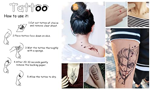Black Mustache Temporary Tattoos 3D Waterproof Body Art Stickers