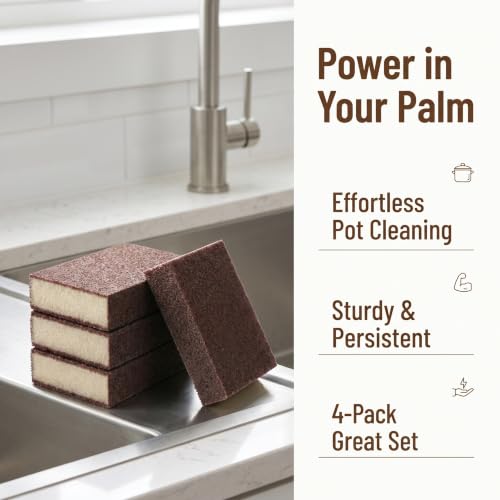 4 Pack Heavy Duty Magic Cleaning Sponges for Tough Stain Removal