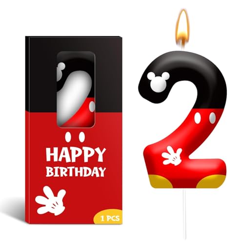 Cartoon Mouse Number 2 Birthday Candle for Cake Party Decoration