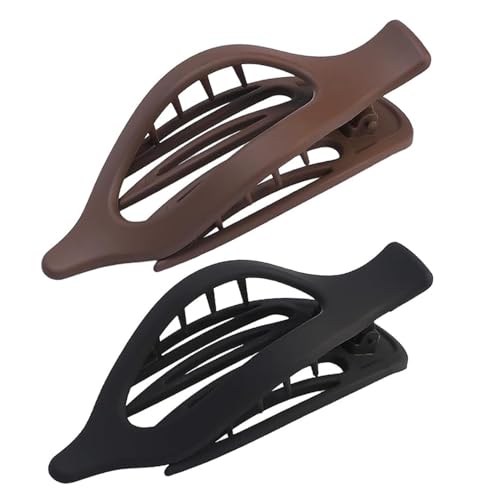 HXOGD Large Flat Matte Hair Claw Clip 4.1 Inch Coffee