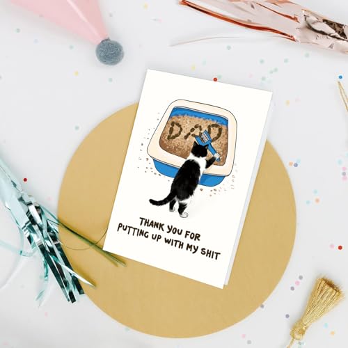 Funny Cat Dad Father's Day Card - Humorous Gift for Cat Lovers