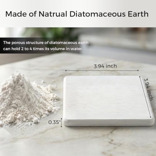 Mucco Diatomaceous Earth Stone Sink Tray - 3 Pack Fast Drying Soap Holder