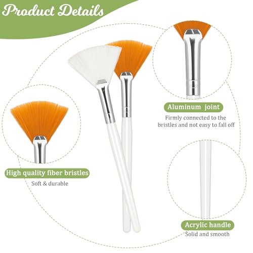 Abeillo 4 Pcs Facial Fan Brushes - Soft Esthetician Makeup Applicator