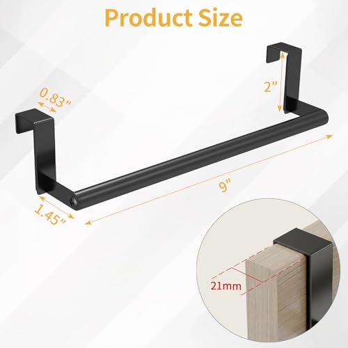 STWWO Over the Door Towel Rack for Kitchen Cabinet - Black