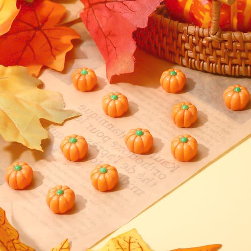 60Pcs Mini Resin Pumpkins - Tiny Decorative Fake Pumpkins for DIY Crafts