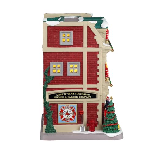 Lemax Liberty Trail Fire House #45273 - Lighted Village Building, Christmas Decor