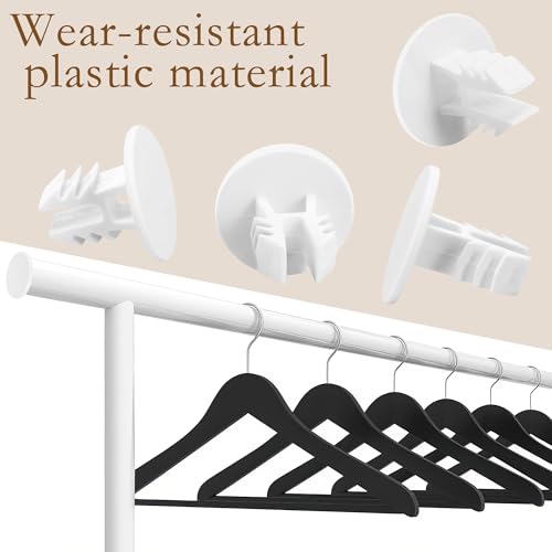 12 Pcs Closet Rod End Caps - Wear-Resistant Plastic for 20mm Rods, Moonoom