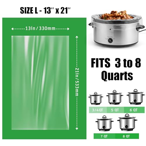 OLESBUR 30 Count Slow Cooker Liners, 13"x21", BPA-Free, Fits 3-8 Quarts