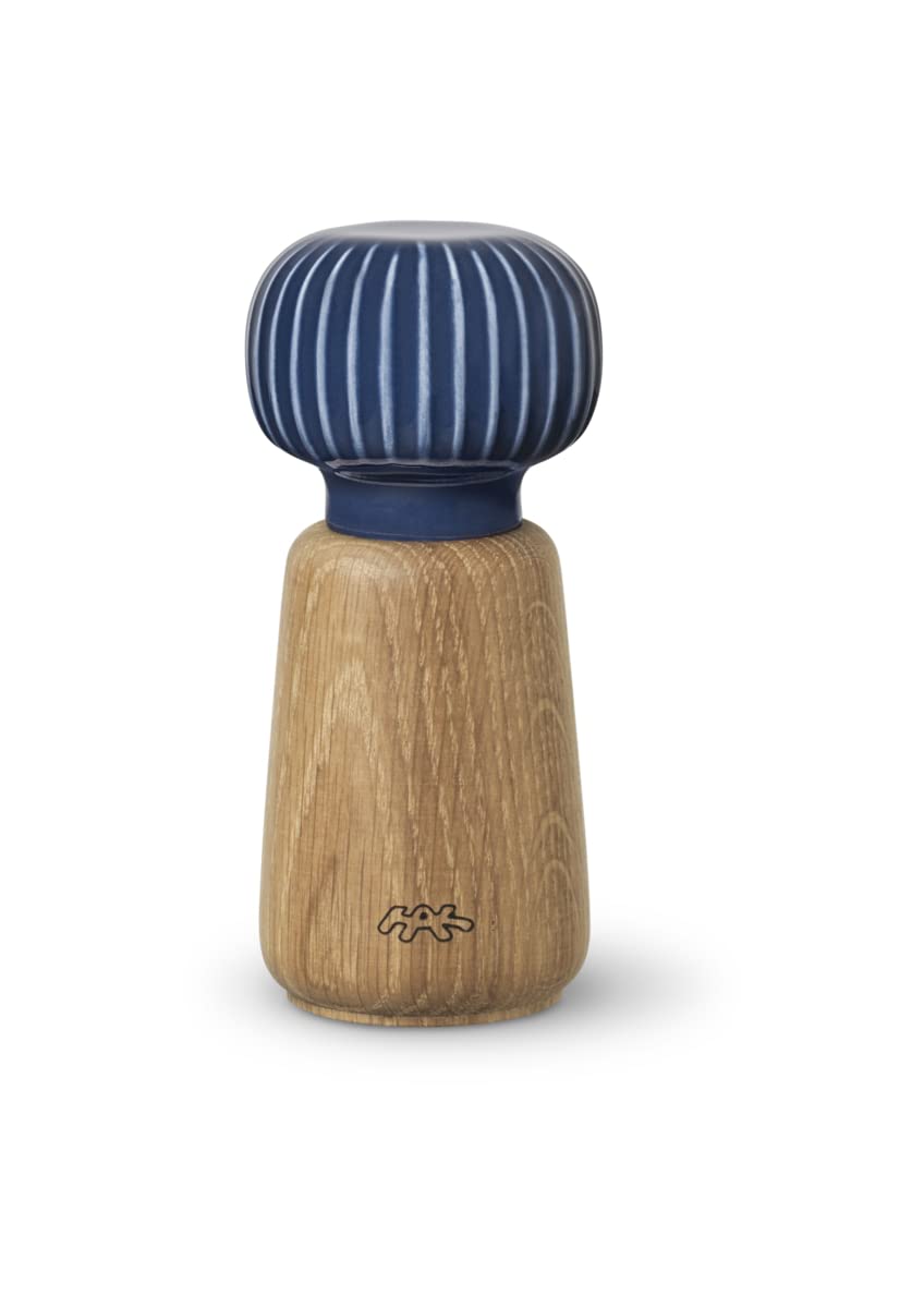 Kahler Hammershoi Salt and Pepper Grinder, Indigo, 5.7"H x 2.6"D, Designed by Hans-Christian Bauer, Gift Box Included