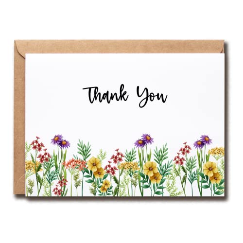 Modern Floral Thank You Cards - Bridal Shower - 5x7 Inches