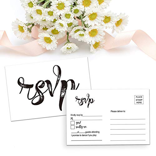 50 Rustic Wedding RSVP Cards - Blank, No Envelopes Needed