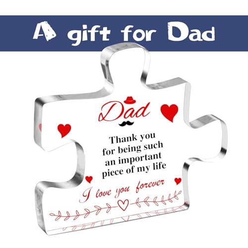 Acrylic Heart Block for Dad - Sentimental Father's Day Gift