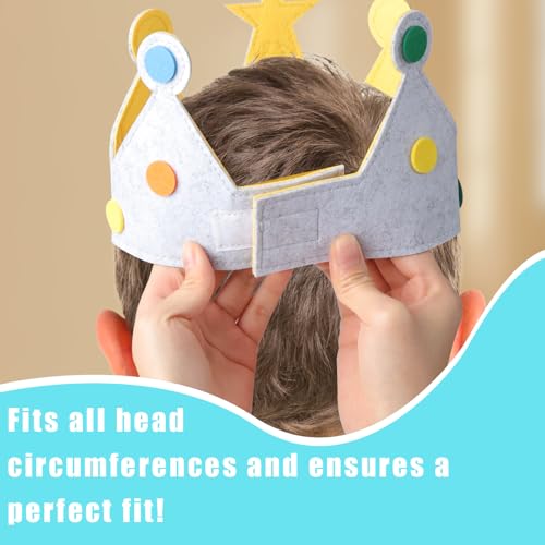 Felt Birthday Crown Hat with Replaceable Numbers for Kids