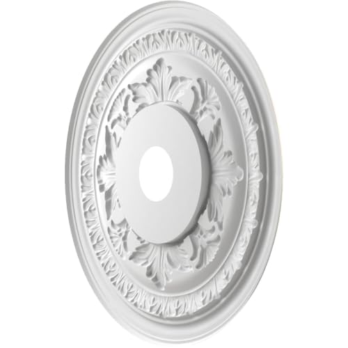 Ekena Millwork Baltimore 22-in. PVC Ceiling Medallion, Bright Coat Aluminum