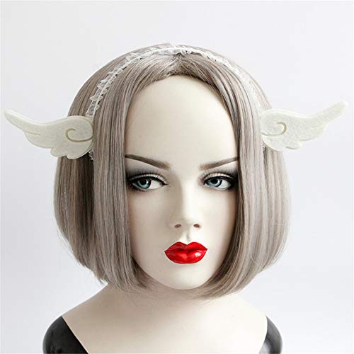 LittleLuluda White Angel Wings Headband Felt Cloth Hair Accessory for Cosplay