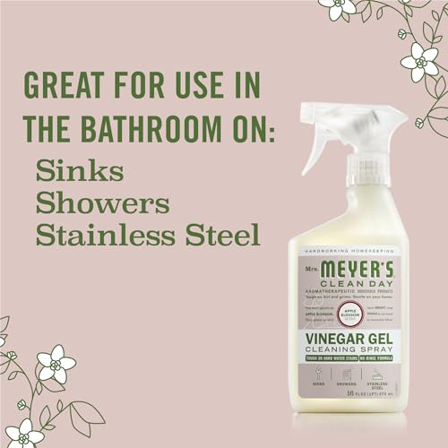 Mrs. Meyer's Vinegar Gel Cleaning Spray - Apple Blossom, 16 Fl Oz (Pack of 2)