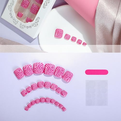 Press on Toenails with Designs Acrylic Fake Toe Nails Charms XZ9707