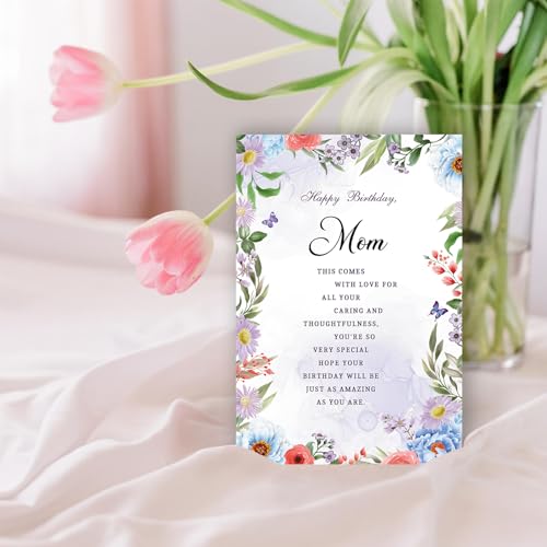 Mom Birthday Card - Eco-Friendly, Quick-Dry Design, 8x5.3 Inches