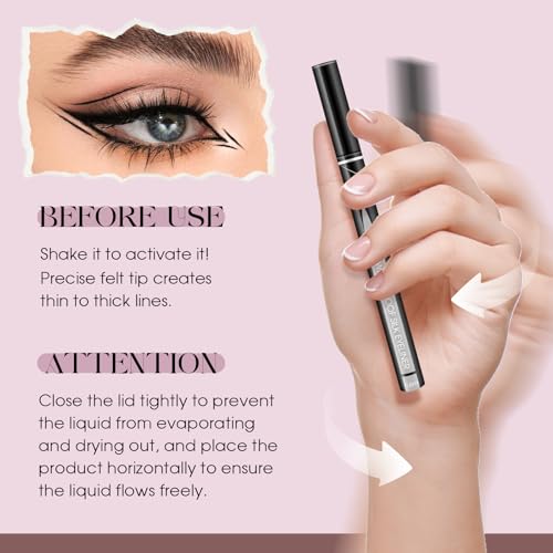 FADLASH Waterproof Liquid Eyeliner Pen - Black Matte Smudge-Proof