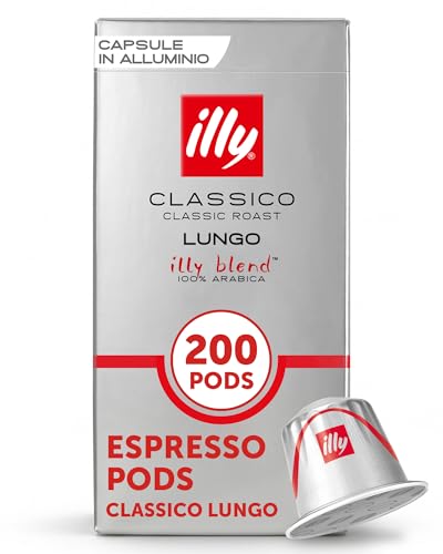 illy Espresso Capsules Classico Lungo Medium Roast - 10 Count Pack of 20