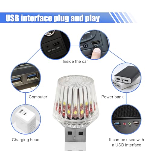 YoRise USB Car Night Light - Mini LED Ambient Lighting for Auto