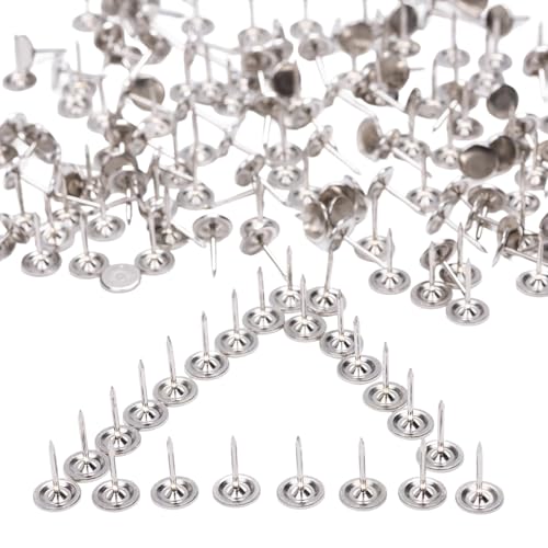 Silver Upholstery Nails Tacks 11x17mm Flat Head 200pcs for Furniture DIY
