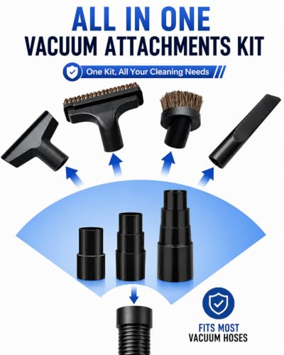 3-Piece Vacuum Hose Adapter Set - Compatible with 1-1/4", 1-3/8" & 1-1/2" Vacs