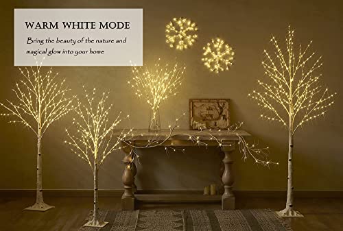 4FT Lighted Birch Tree with 8 Functions - Indoor & Outdoor LED Decor